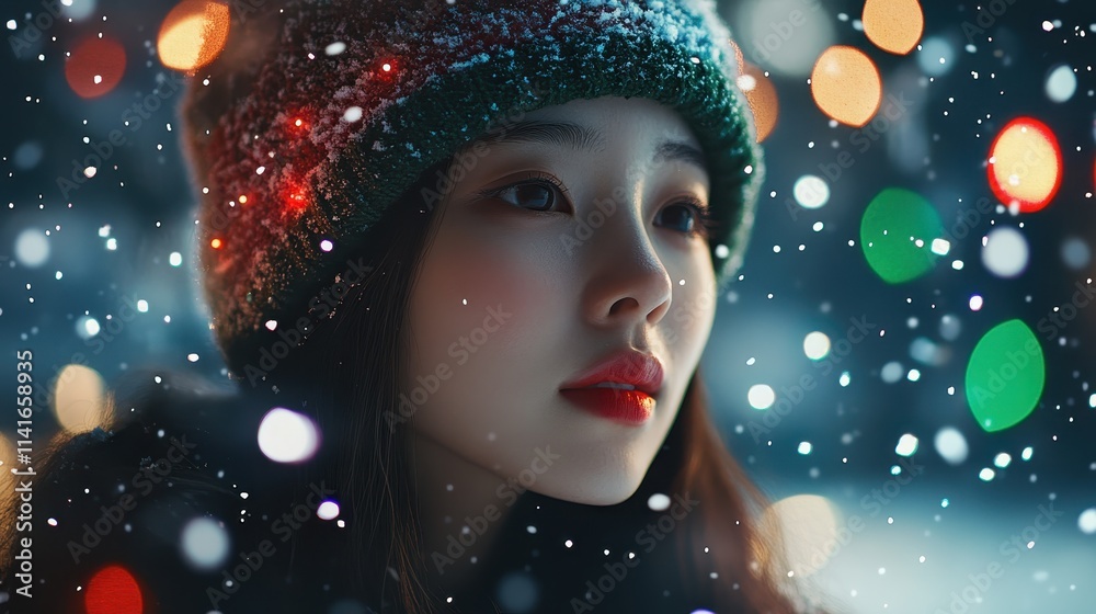 Young Woman Blowing Snow in winter park in the snow,Winter holidays concept,Young woman winter portrait,winter fairy tale,happy vacation,winter season,space for text. Young Woman Blowing Snow in winter park in the snow,Winter holidays concept,Young woman winter portrait,winter fairy tale,happy vacation,winter season,space for text.