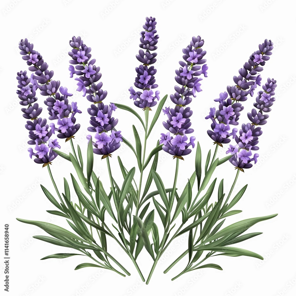 Fototapeta premium lavender flowers isolated on white background