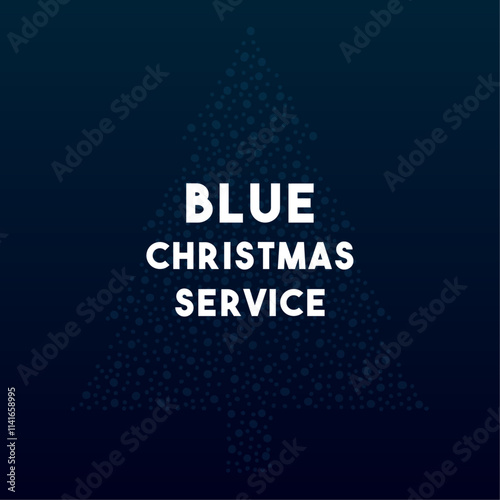 Blue Christmas Service. Gradient background.