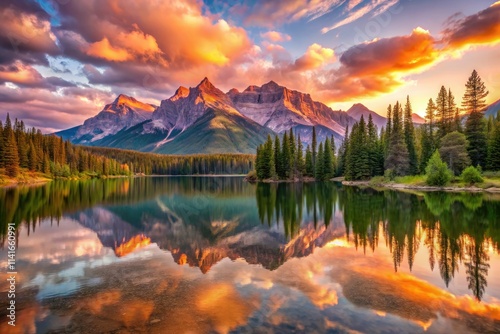 Mirror Lake's still surface reflects a Rocky Mountain sunrise, urban exploration yields stunning dawn photography.