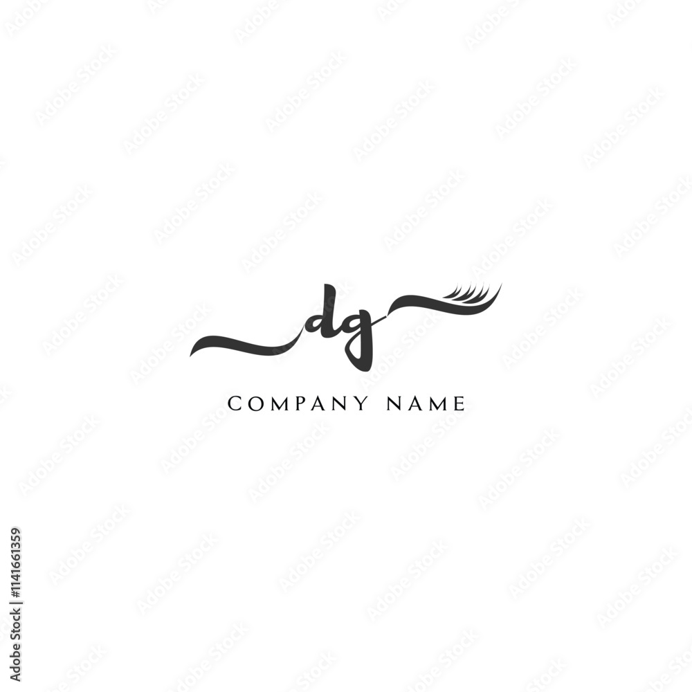 Minimalist DG Logo Design with Abstract Feather Element Minimalist DG Logo Design with Abstract Feather Element