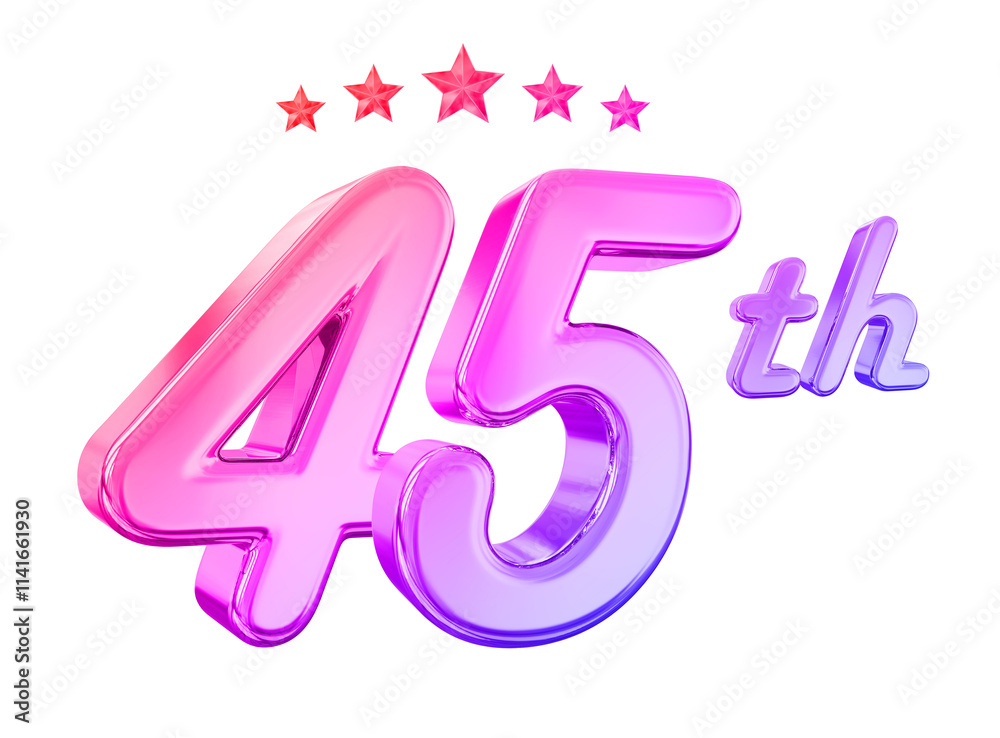 45 Year Anniversary Gradient Number 45 Year Anniversary Gradient Number