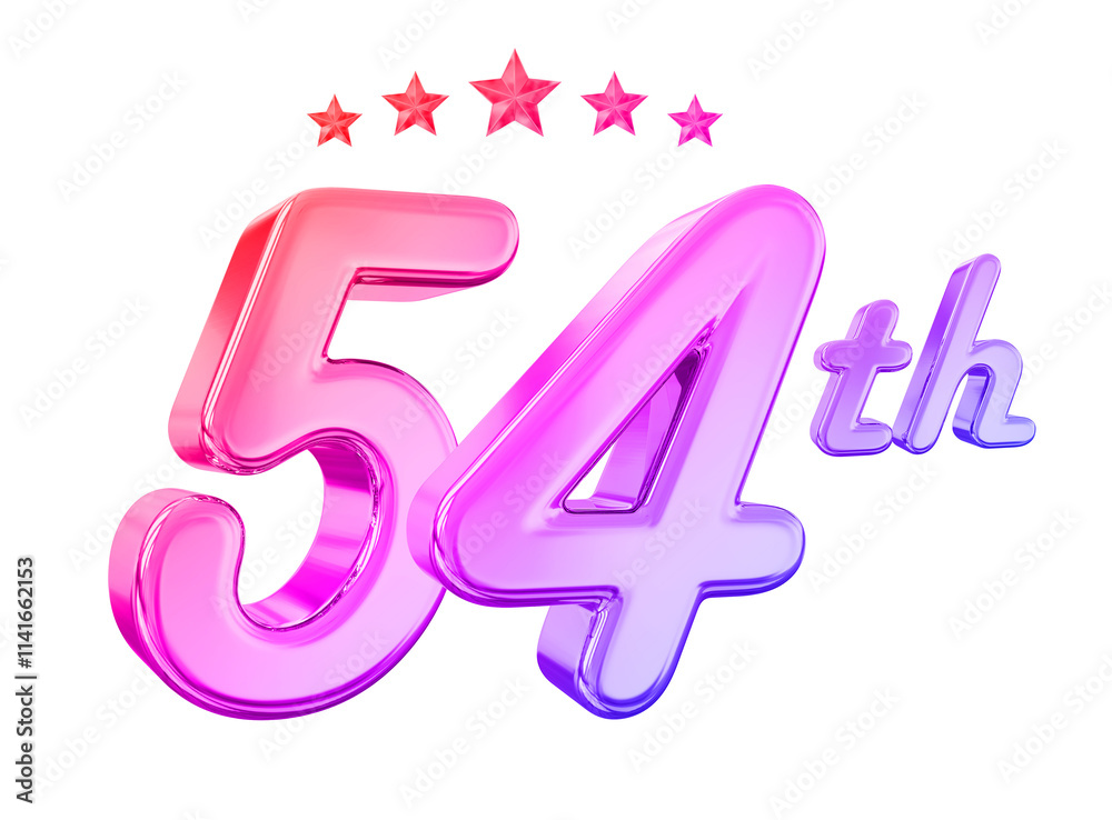 54 Year Anniversary Gradient Number 54 Year Anniversary Gradient Number