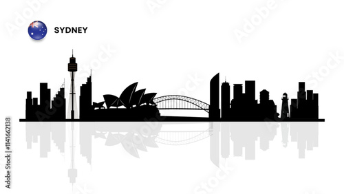 Sydney skyline, Sydney cityscape, Sydney skyscraper buildings vector silhouette. vector illustrator
