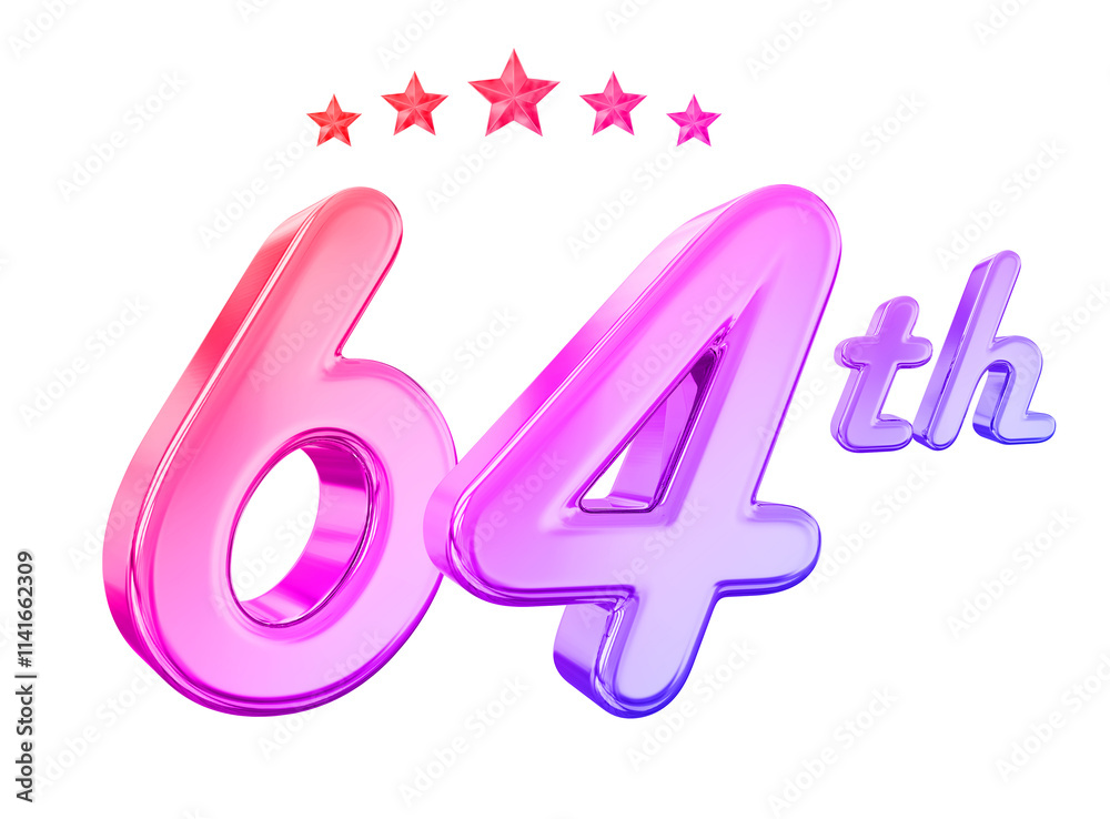 64 Year Anniversary Gradient Number 64 Year Anniversary Gradient Number