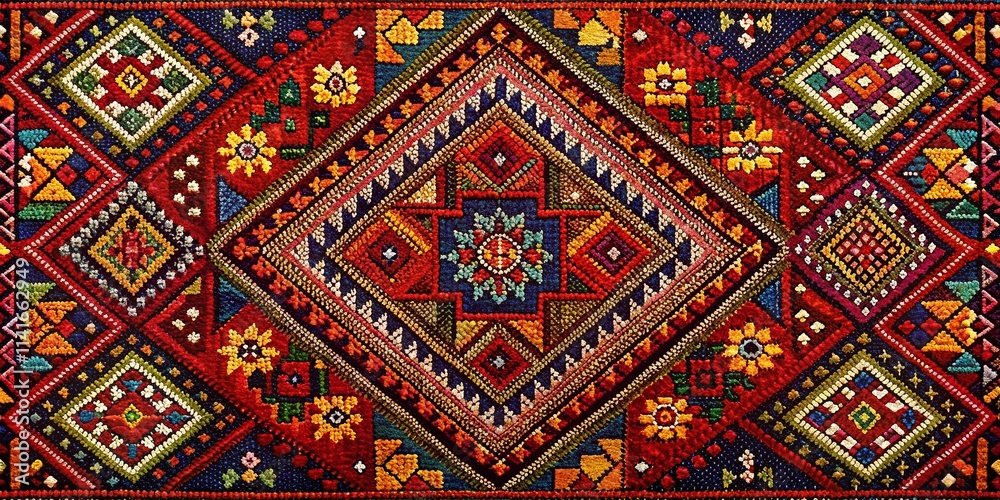 3D Ethnic Embroidery Carpet Design - Vibrant Abstract Art 3D Ethnic Embroidery Carpet Design - Vibrant Abstract Art