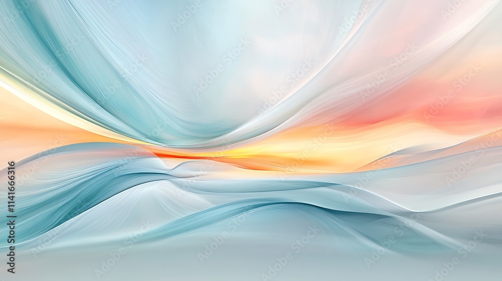 Fototapeta premium Flowing abstract digital painting art in pastel tones. AI Generated