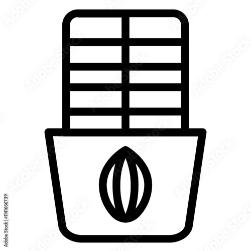 Almond Chocolate Bar Line Icon