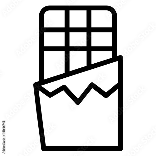 Almond Chocolate Bar Line Icon