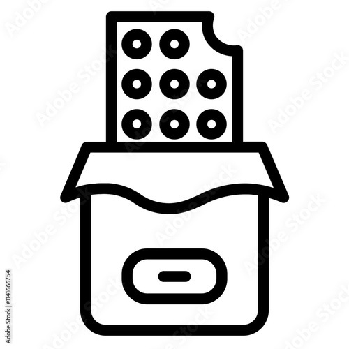 Almond Chocolate Bar Line Icon