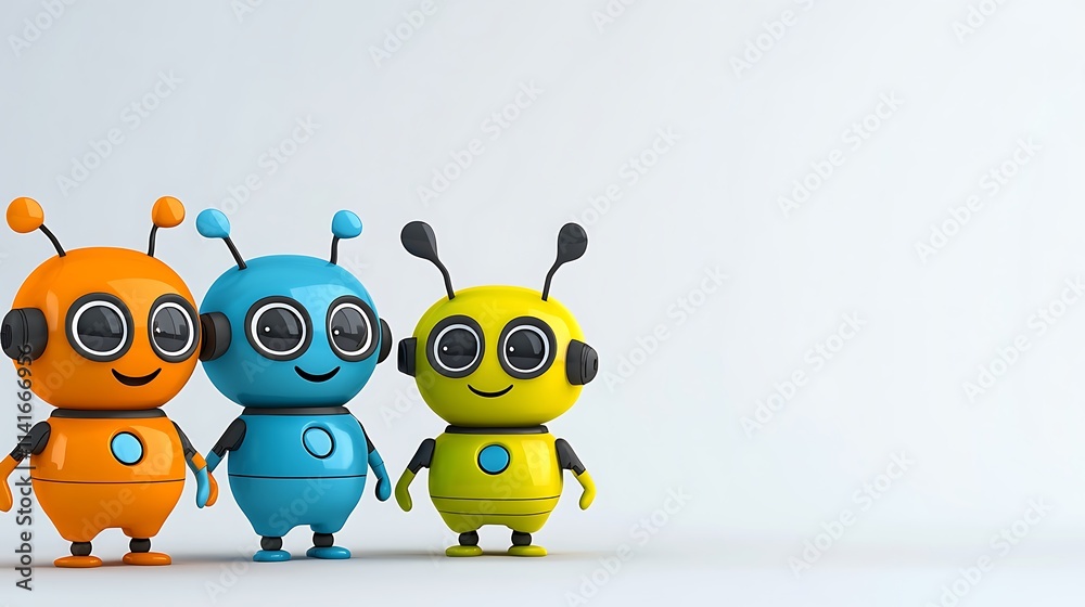 Cute Robot Friends AI Tech Fun Cute Robot Friends AI Tech Fun