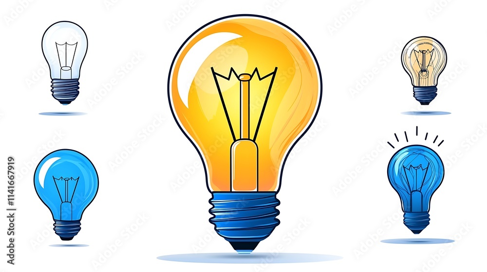 Light Bulb Icons Idea Innovation Creativity