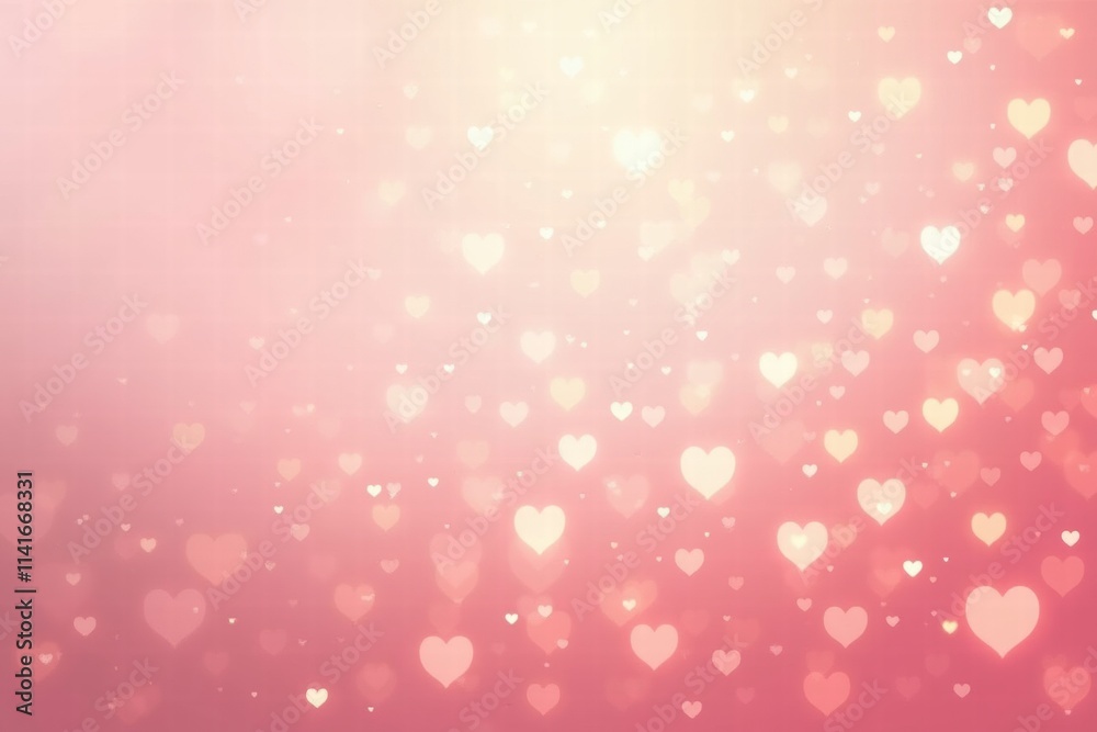 Pink and Gold Hearts Bokeh Background Romantic Valentine's Day Design Pink and Gold Hearts Bokeh Background Romantic Valentine's Day Design