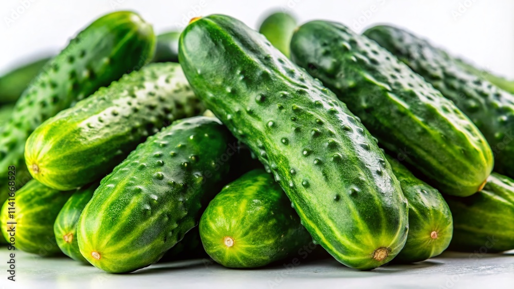 Fresh Cucumbers Isolated on White - High Quality AI Photo Fresh Cucumbers Isolated on White - High Quality AI Photo