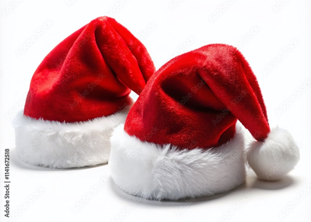 Red Santa Hats - Festive Holiday AI Art - Christmas Decor Red Santa Hats - Festive Holiday AI Art - Christmas Decor