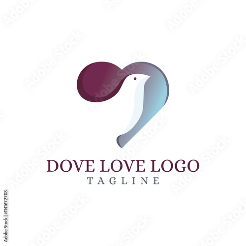 vector logo love and dove
