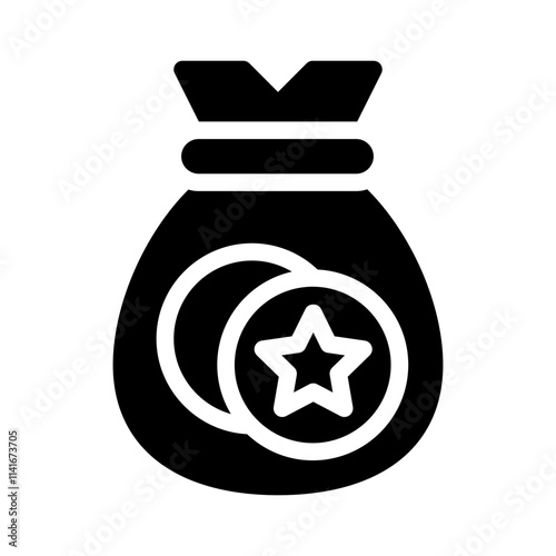 money bag glyph icon