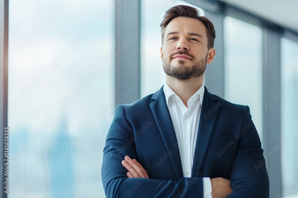 A confident man in formal attire stands by a window, gazing thoughtfully, embodying professionalism and ambition in a modern office setting. A confident man in formal attire stands by a window, gazing thoughtfully, embodying professionalism and ambition in a modern office setting.
