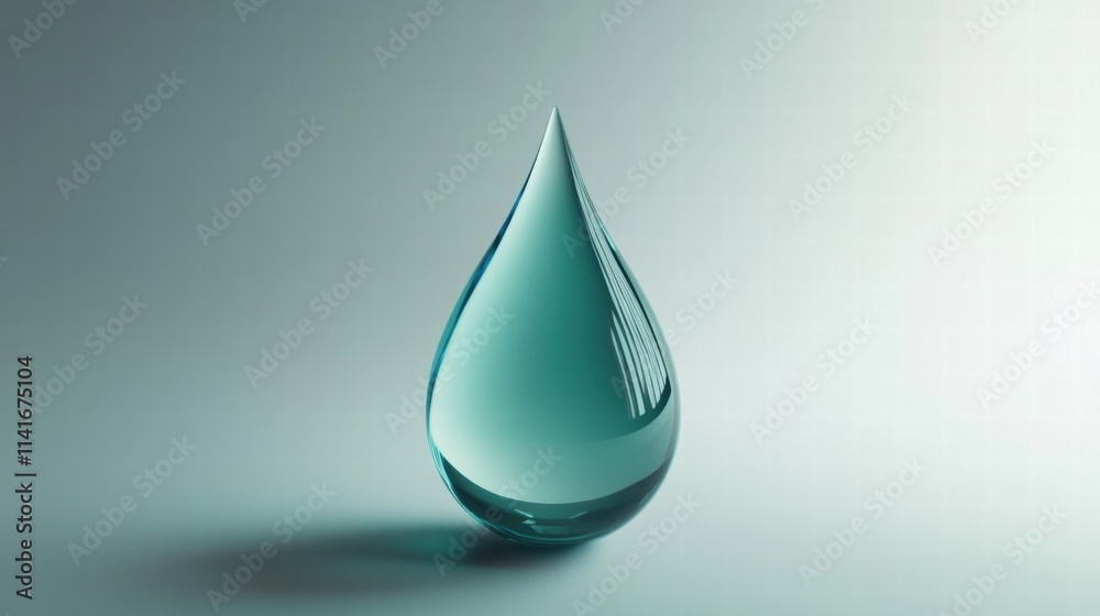 Teal droplet icon on gradient background for modern design Teal droplet icon on gradient background for modern design