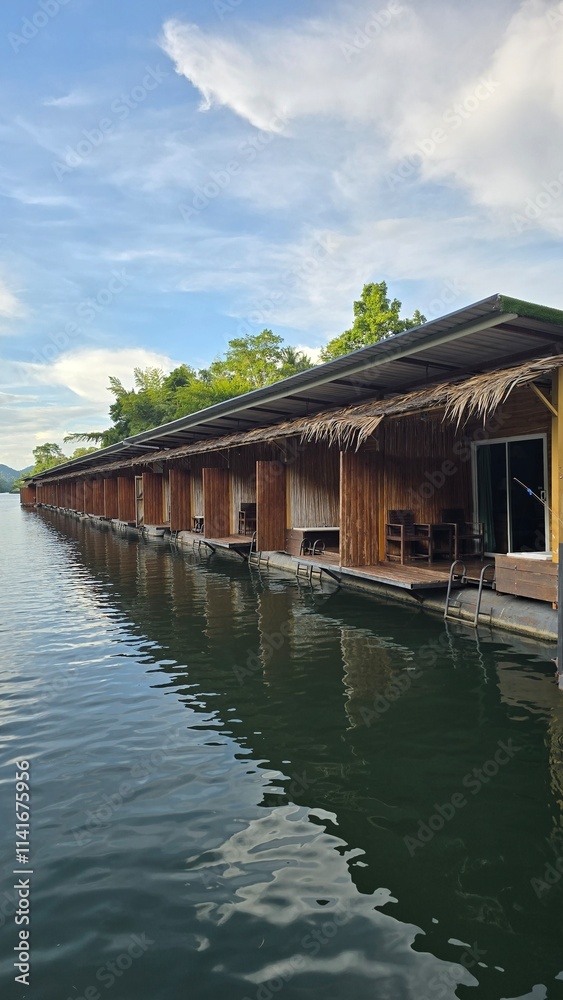 Fototapeta premium floating house on the river