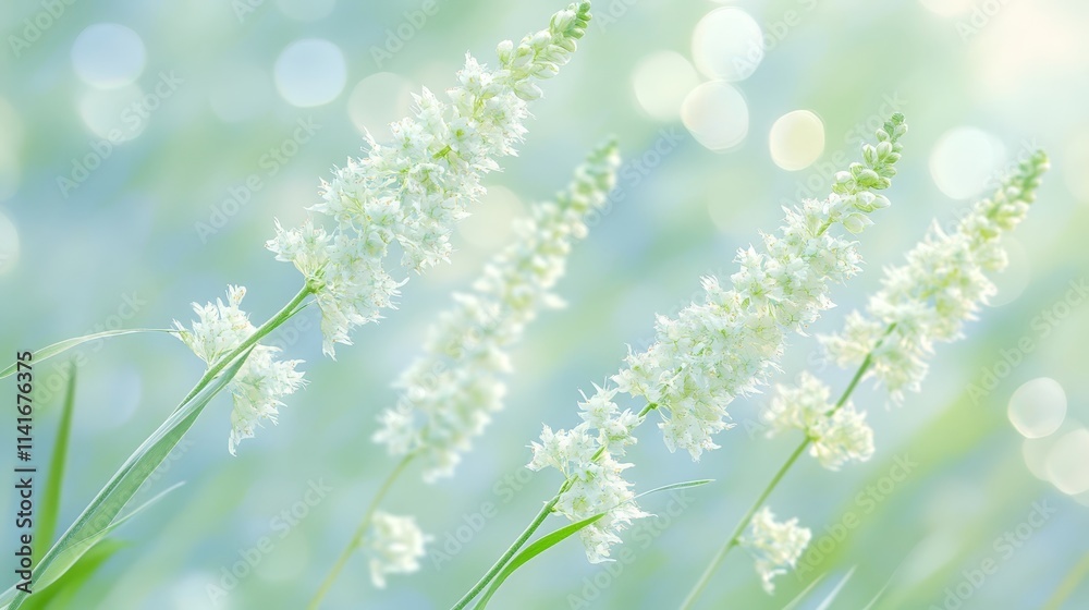 Fototapeta premium Striking contrast, elegant white flowers on a vibrant blue backdrop in exquisite detail