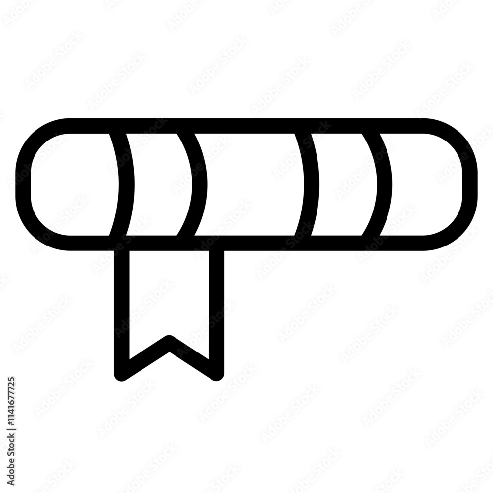 Education School Scroll Line Icon