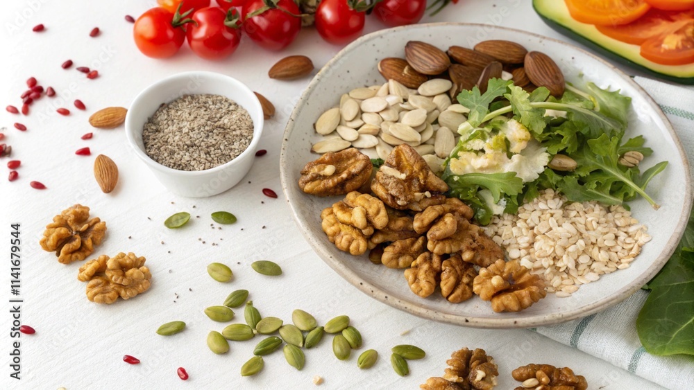 A set of healthy foods on a white background: vegetables, fruits and herbs. Dietary nutrition, vegetarianism