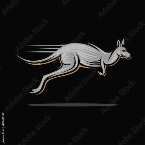 vector logo kangaroo australian
