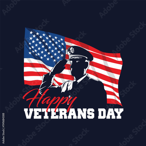 vector greeting card happy veterans day