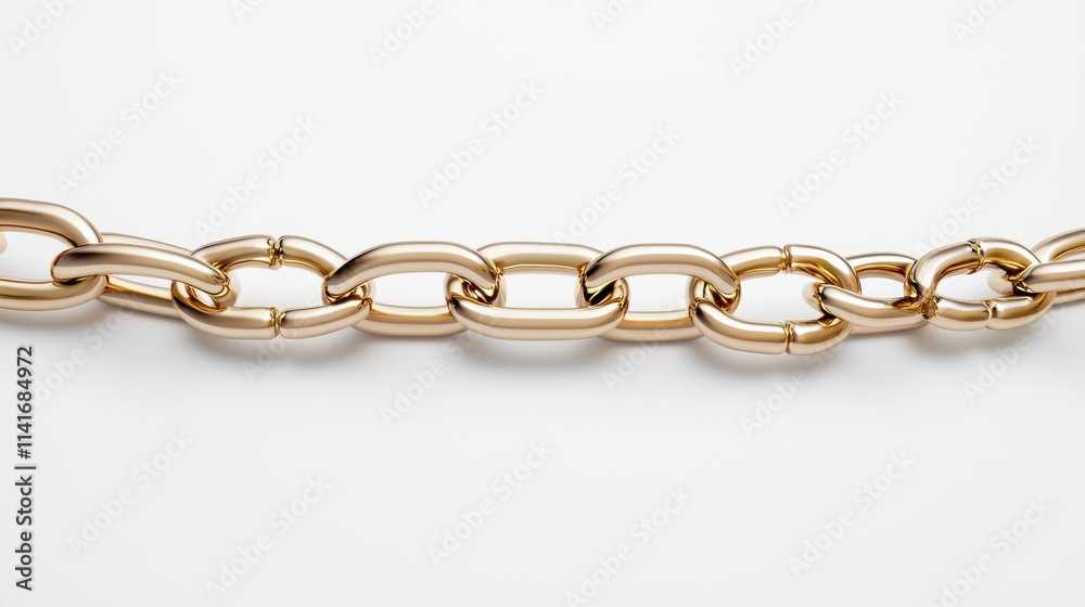 Obraz premium Closeup of golden chain on white background jewelry photography