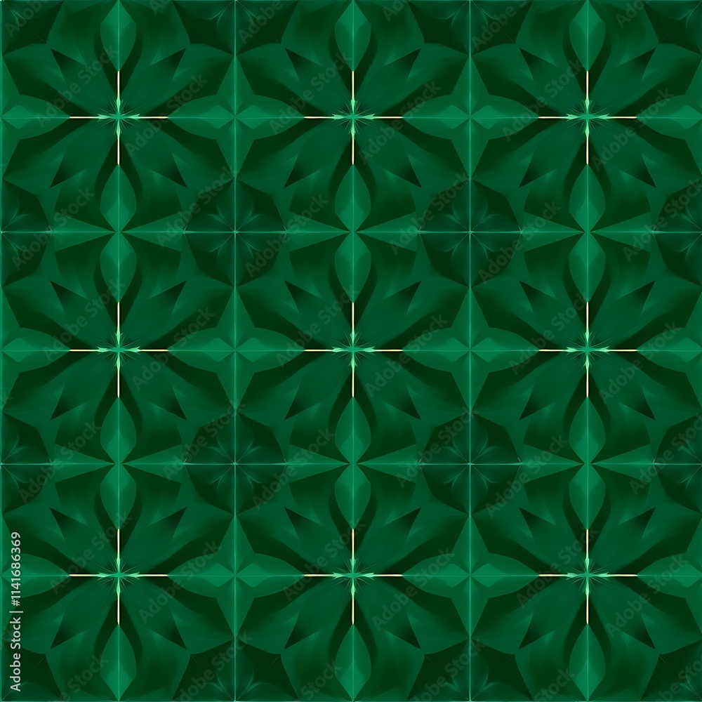 Emerald Green Geometric Tile Pattern Emerald Green Geometric Tile Pattern