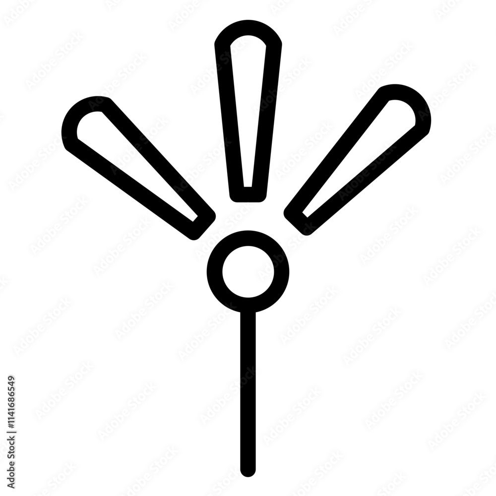 Fireworks Sky Rocket Line Icon Fireworks Sky Rocket Line Icon