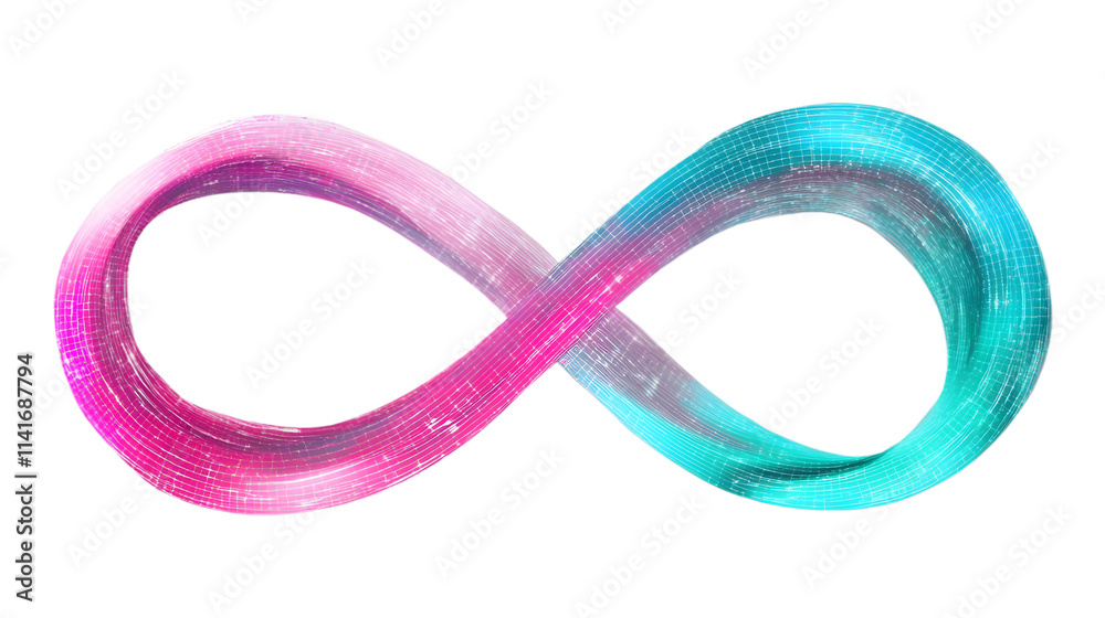 Colorful infinity symbol on a transparent background Colorful infinity symbol on a transparent background