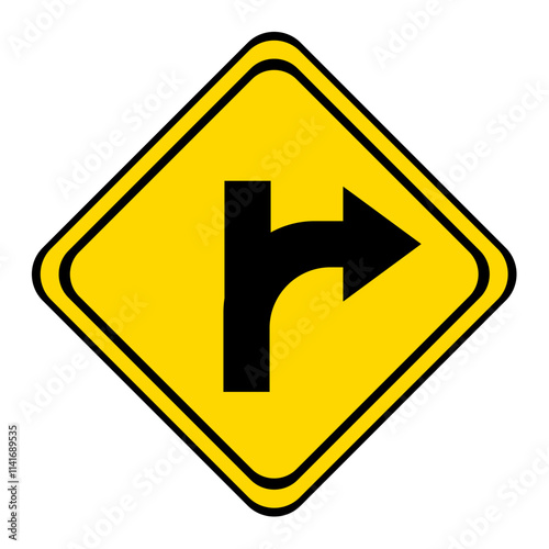 warning road sign on a yellow and black board in the shape of a rhombus. the road turn or curve with a dead end if straight. Free Download warning road sign on a yellow and black board in the shape of a rhombus. the road turn or curve with a dead end if straight. - GFXLoad