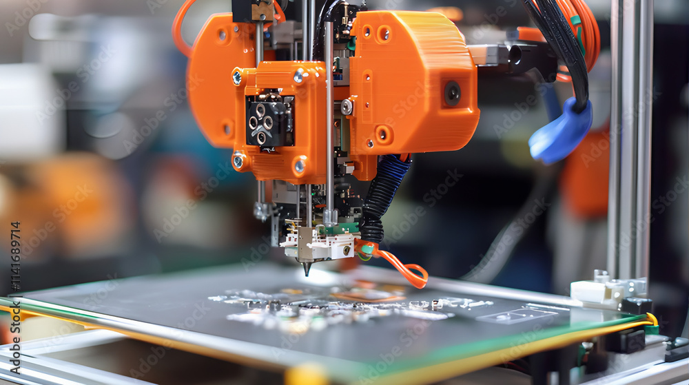 Laser Cutting Machine. CNC milling machine industrial technology. 3D printer machine