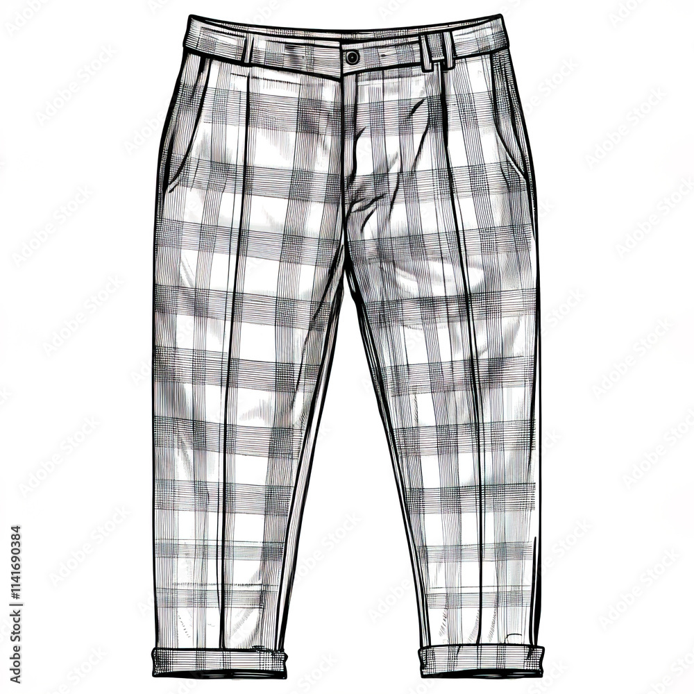 Classic plaid trousers with stylish design and relaxed fit Classic plaid trousers with stylish design and relaxed fit