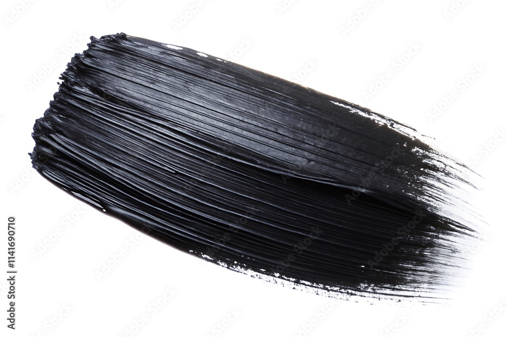 Black Brush Texture Design. Artistic Bold Stroke Art. Minimal Black Ink Vector.