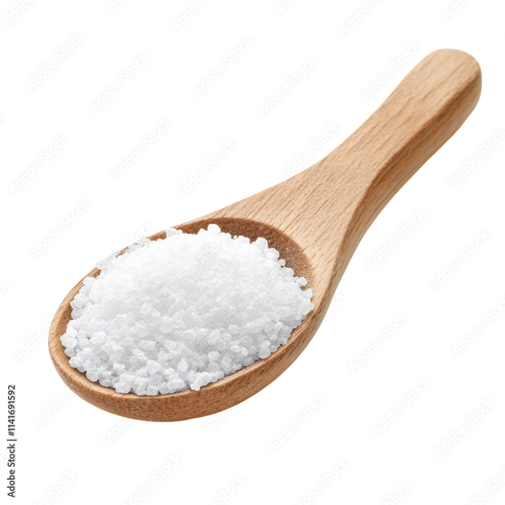 Tablespoon of Salt on White Background Transparent Background Tablespoon of Salt on White Background Transparent Background