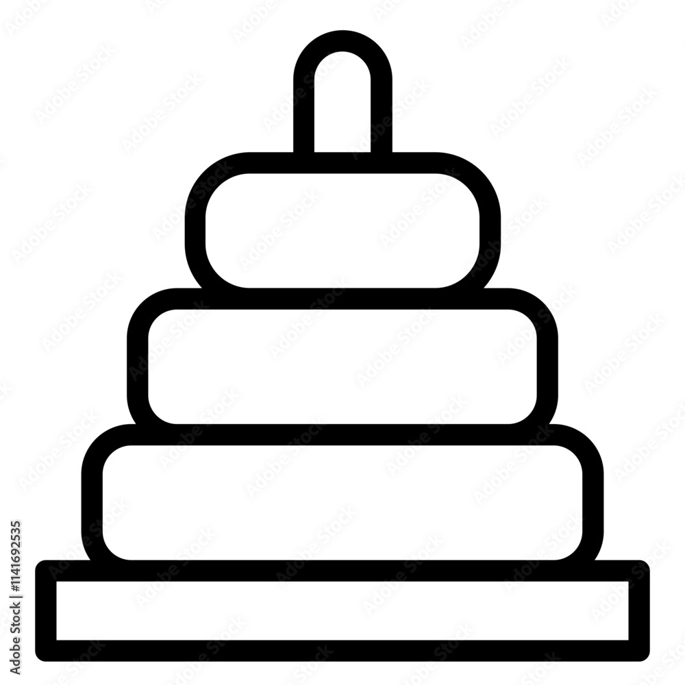 Pyramid Toy Baby Line Icon Pyramid Toy Baby Line Icon