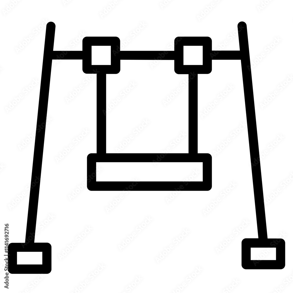 Swing Kid Children Line Icon Swing Kid Children Line Icon