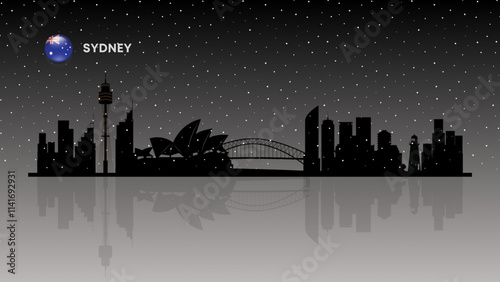 Sydney skyline, Sydney cityscape, Sydney skyscraper buildings vector silhouette. vector illustrator
