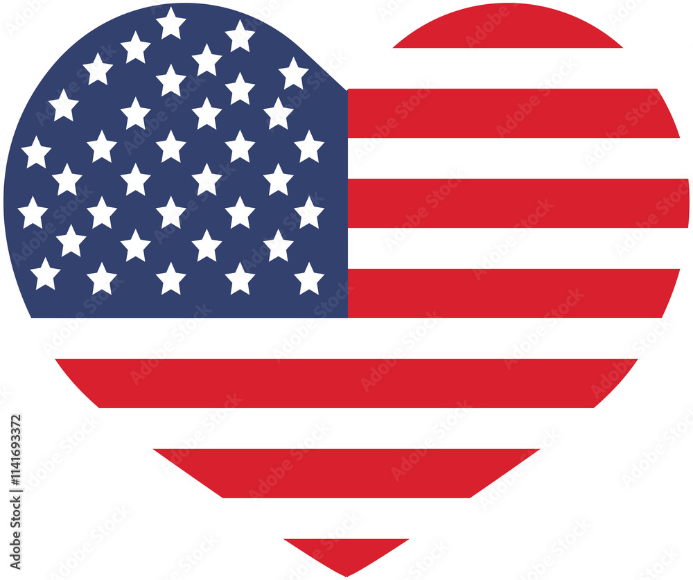 Obraz premium Heart shaped american flag