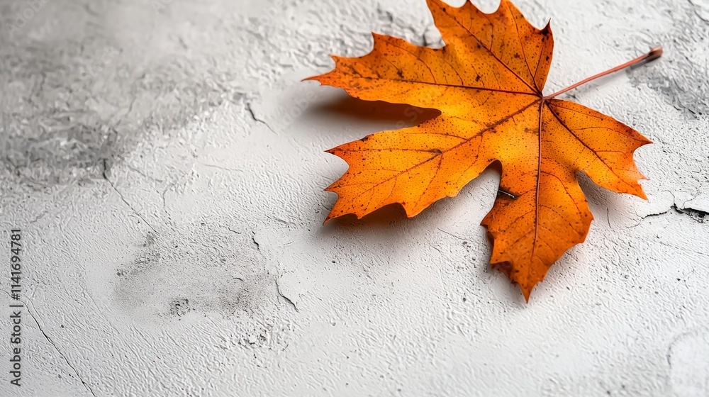 Solitary Leaf on Concrete Surface Solitary Leaf on Concrete Surface