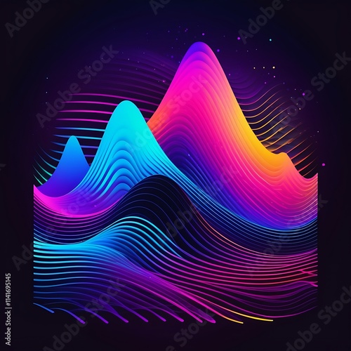 Electronic music festival ads poster set modern club electro party invitation vector illustration 3d multicolored liquid shapes dance music event cover brochure or flyer template vector illustration