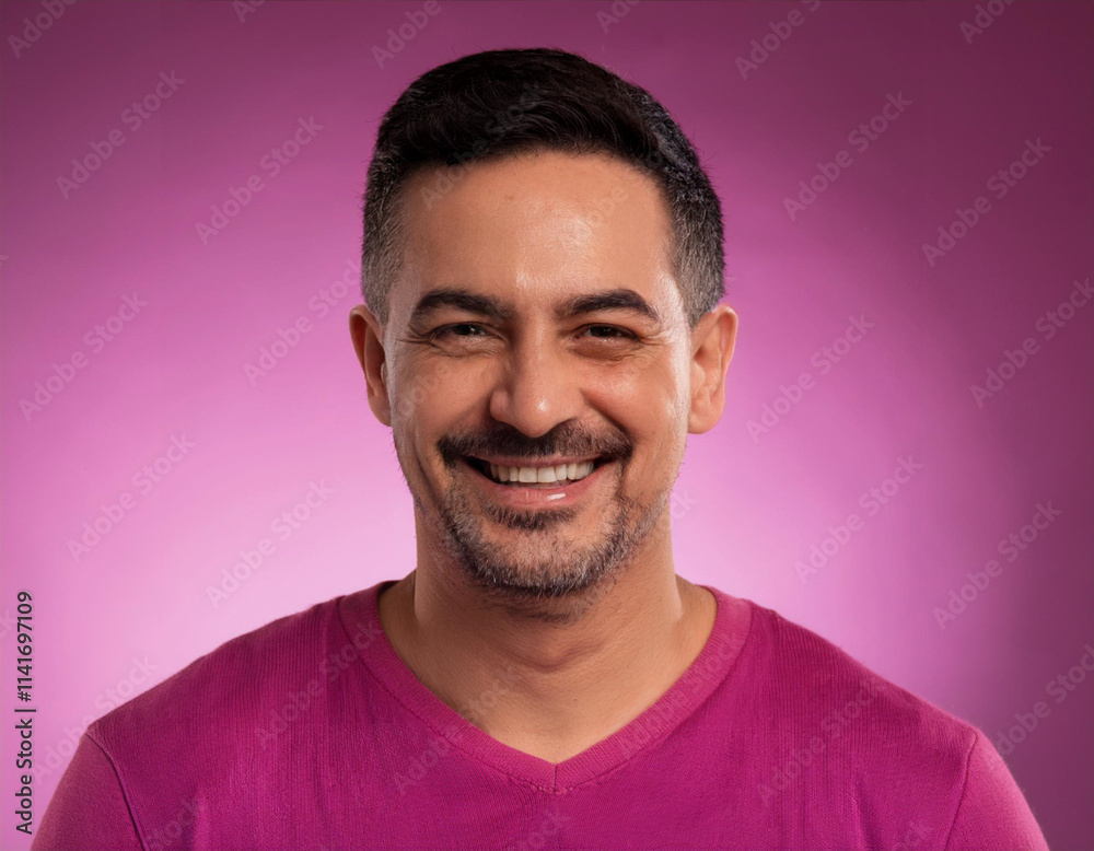 Obraz premium Smiling Hispanic Man Headshot in Studio