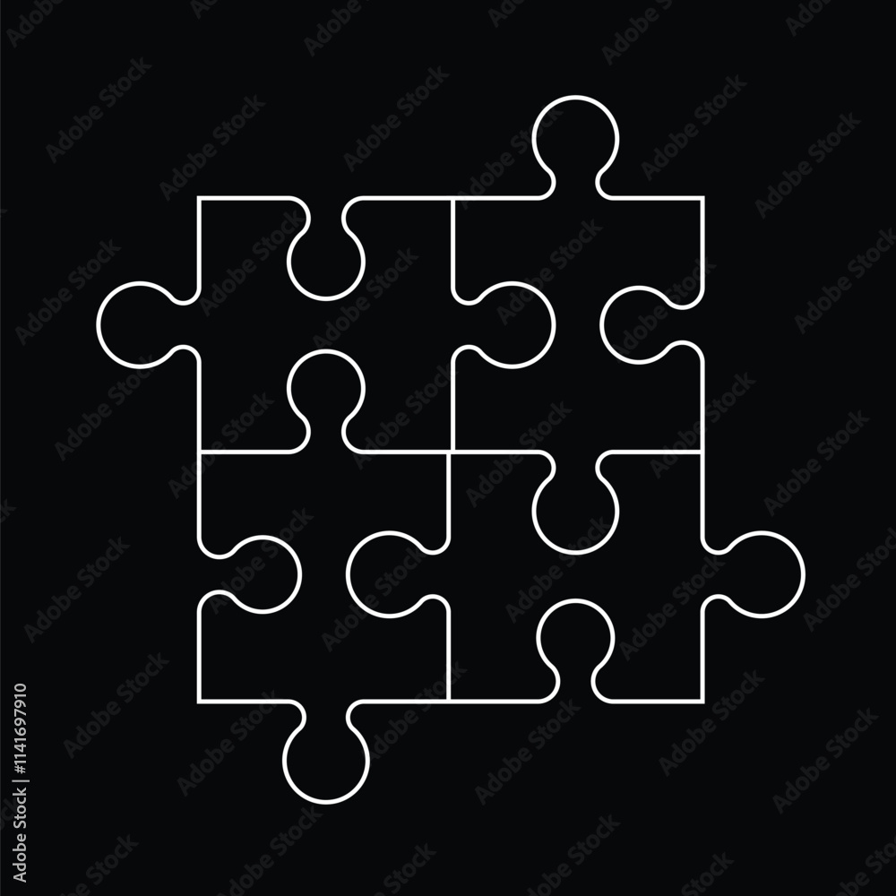 jigsaw puzzle pieces outline stroke jigsaw puzzle pieces outline stroke