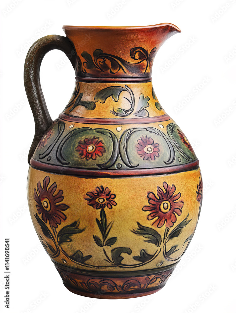decorative ceramic water jug with artistic floral designs decorative ceramic water jug with artistic floral designs