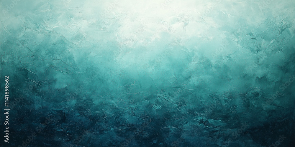 Fototapeta premium Submerged Serenity: Abstract Teal and Blue Watercolor Texture