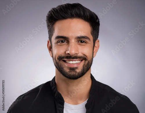 Smiling Hispanic Man Headshot in Studio