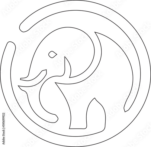 Elephant animal anagram symbol logo icon design as a depiction of the mascot silhouette of a company engaged in the service sector with weighty value